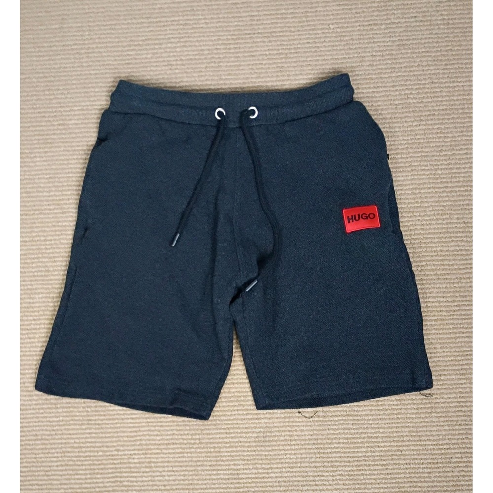 Hugo Boss Black Men's Sweat Shorts Elastic Waist Size S Pockets Drawstring